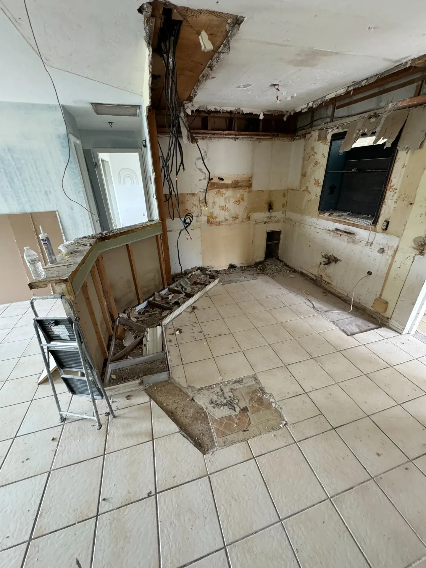 Residential kitchen after demolition