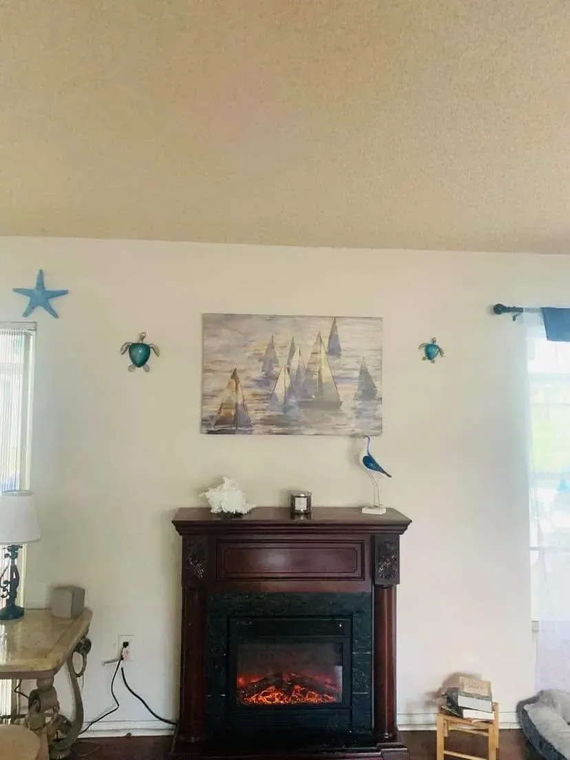 Original Seffner fireplace before renovation