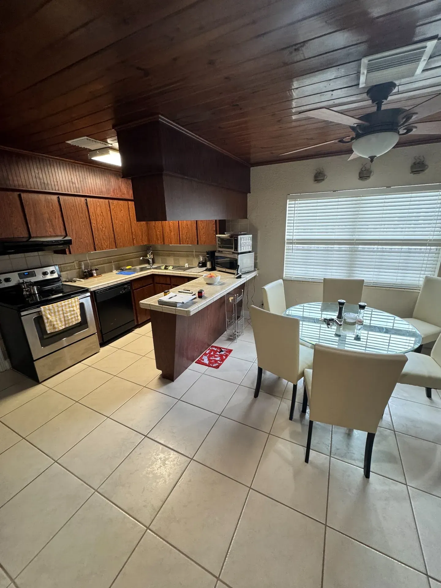 Original kitchen cabinetry and counters